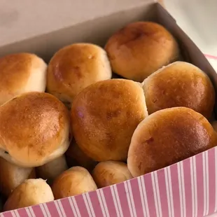 a box of freshly baked buns
