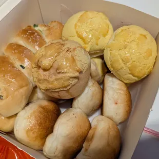 Pineapple buns, bbq pork buns, onion twists