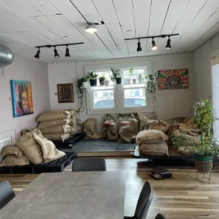 Fresh beans in the back