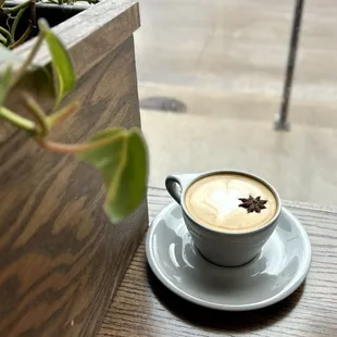 a cup of coffee on a saucer