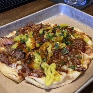 BBQ Pork Naan Pizza