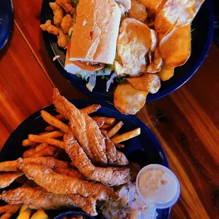 Catfish platter Combo po-boy (crawfish and shrimp)