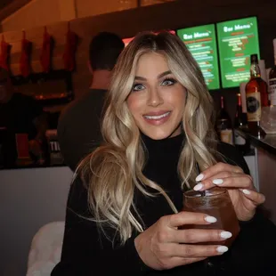 The lounge offered a festive drink menu and comfy seating.