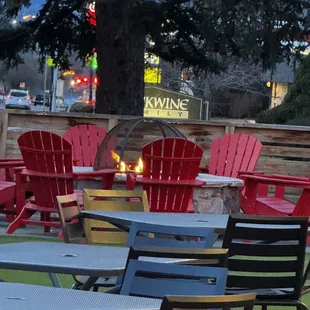 Outdoor seating with fire pit