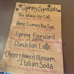 menu
