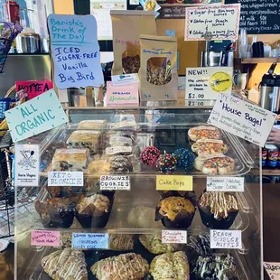 a display of cupcakes