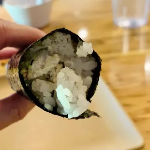 the inside of a sushi