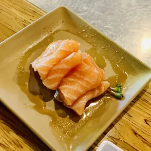 raw salmon on a plate