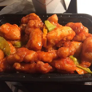 Honey chicken! Soft texture but the flavor is great!