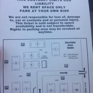 Field and parking map