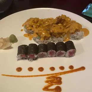Tuna Roll and the volcano roll