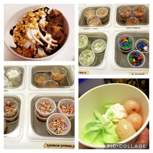 a variety of ice creams and desserts