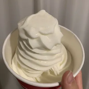 Large single flavor (top squished by lid)