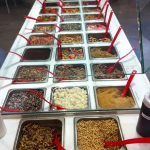 Toppings Bar with over 30 fun Toppings
