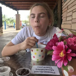 You just can't get enough of good yogurt... Got to go to Cherry on top! And it's a cool 92° outside!