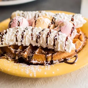 Banana Split Waffle