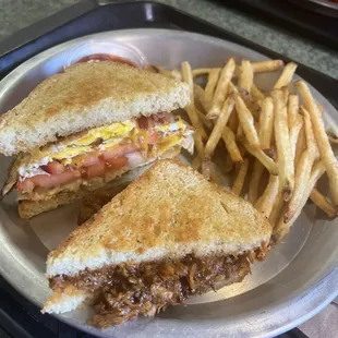 Pulled pork sandwich and BEC  Quite delicious  Will come back when in the area