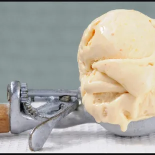 Homemade peach ice cream.