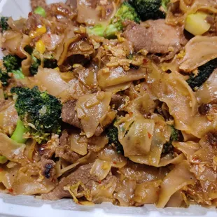 Forgot but I think pad see ew w/beef