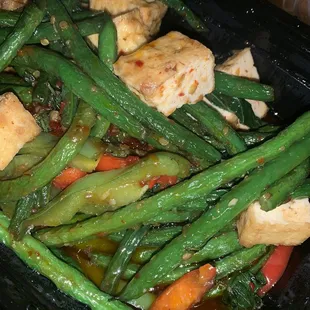 Green bean lover with tofu, no rice