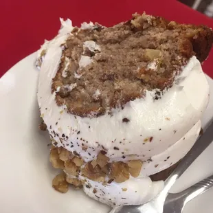 Hummingbird cake - has banana bread, pineapple, walnuts