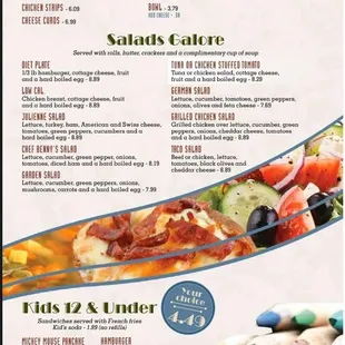 the menu of the cherry valley cafe