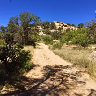 Road to the main house on a hill. The casitas are to the right and left.