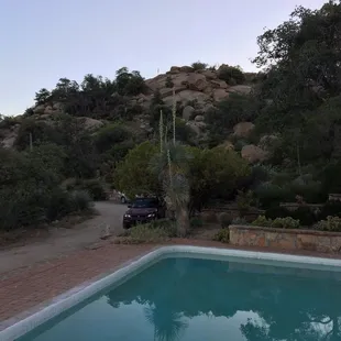 There is a pool at the main home