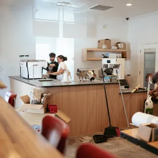 two people in a coffee shop