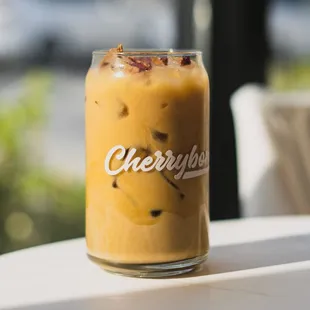 a close up of a drink