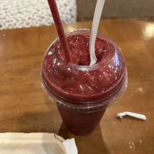 Strawberry, blueberry, and raspberry smoothie