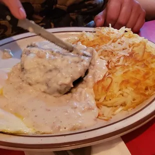 Worlds smallest chicken fried steak.