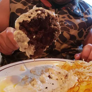 It was small, round, and not your typical chicken fried steak. Never had a chicken fried steak here this bad.