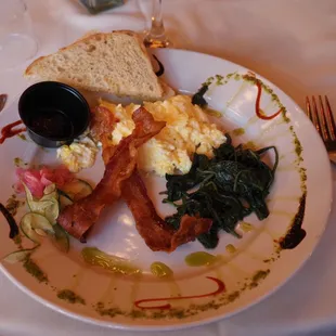 scrambled eggs and bacon