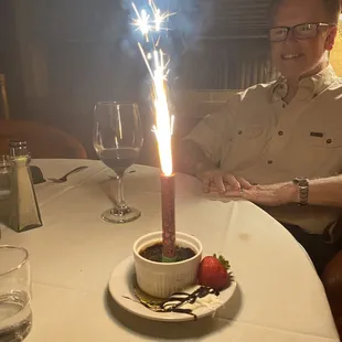 DELICIOUS chocolate creme brulee for dessert.