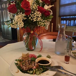 Yummy tuna steak.  Was able to stay on my diet.