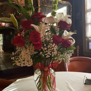 Beautiful Flowers that my husband ordered.  Cheryl made sure all was in order.