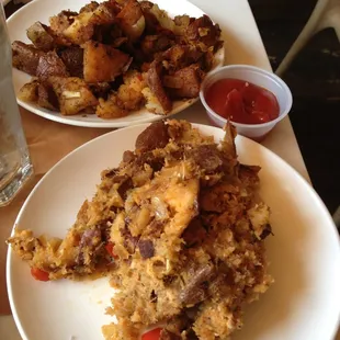 A side of salmon hash and homefries