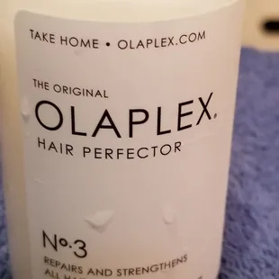 Olaplex #3 10 min. Treatment is so worth the money to love your hair again.
