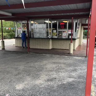 outside