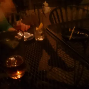 On the patio with a burr