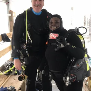 Instructor Mike and Nicole after she received her certification card