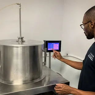 a man using a tablet