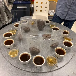 A coffee cupping