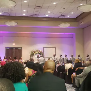 Mini set up but enough space for a wedding party of 100