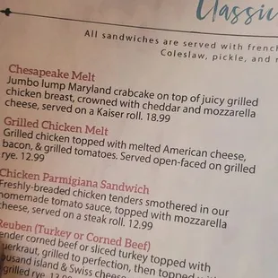 menu