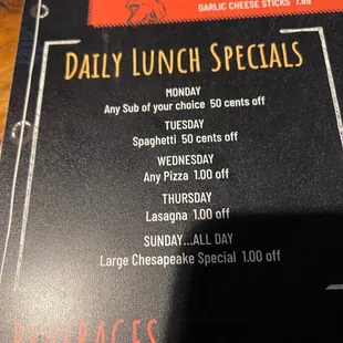 Lunch specials