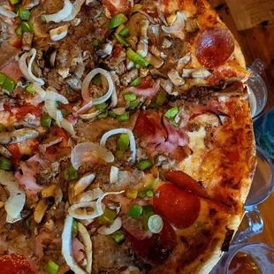 The Chesapeake Special  Pepperoni, sausage, hamburger, ham, mushrooms, onions and green peppers
