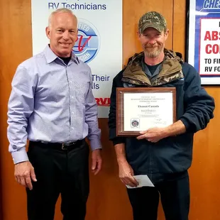 Exceptional service takes training, Chesapeake RV Solutions continues to step up the program for you.  Great work Tom!