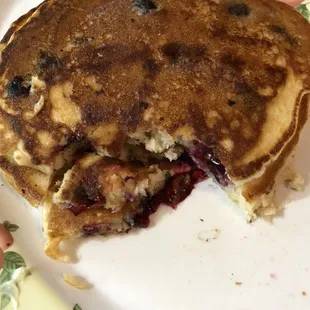 Our pancakes are light, fluffy and can feature blueberries or chocolate chips. Breakfast menu only on Saturday mornings.